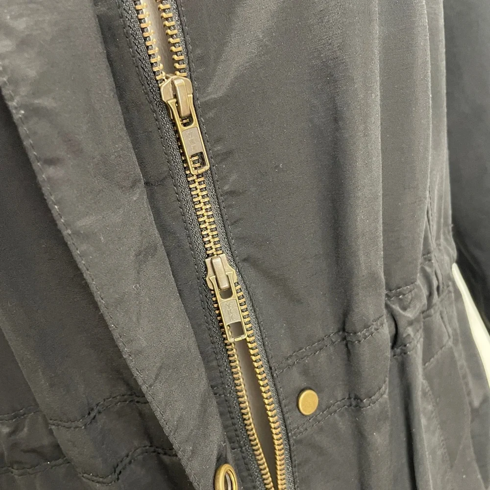 Eileen Fisher Black Organic Cotton Nylon Hooded Jacket - Picture 12 of 16